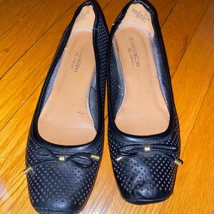 Naturalizer Black Perforated Flats with Bow